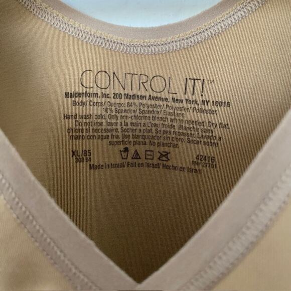 MAIDENFORM Control‎ It! Nude Firm Control V-Neck Shapewear Top Women's XL - Picture 5 of 5